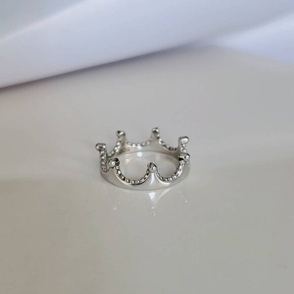 Crown Ring, Sterling Silver Women Ring, 925 Stamped, Thumb Band, non tarnish, - Picture 6 of 10
